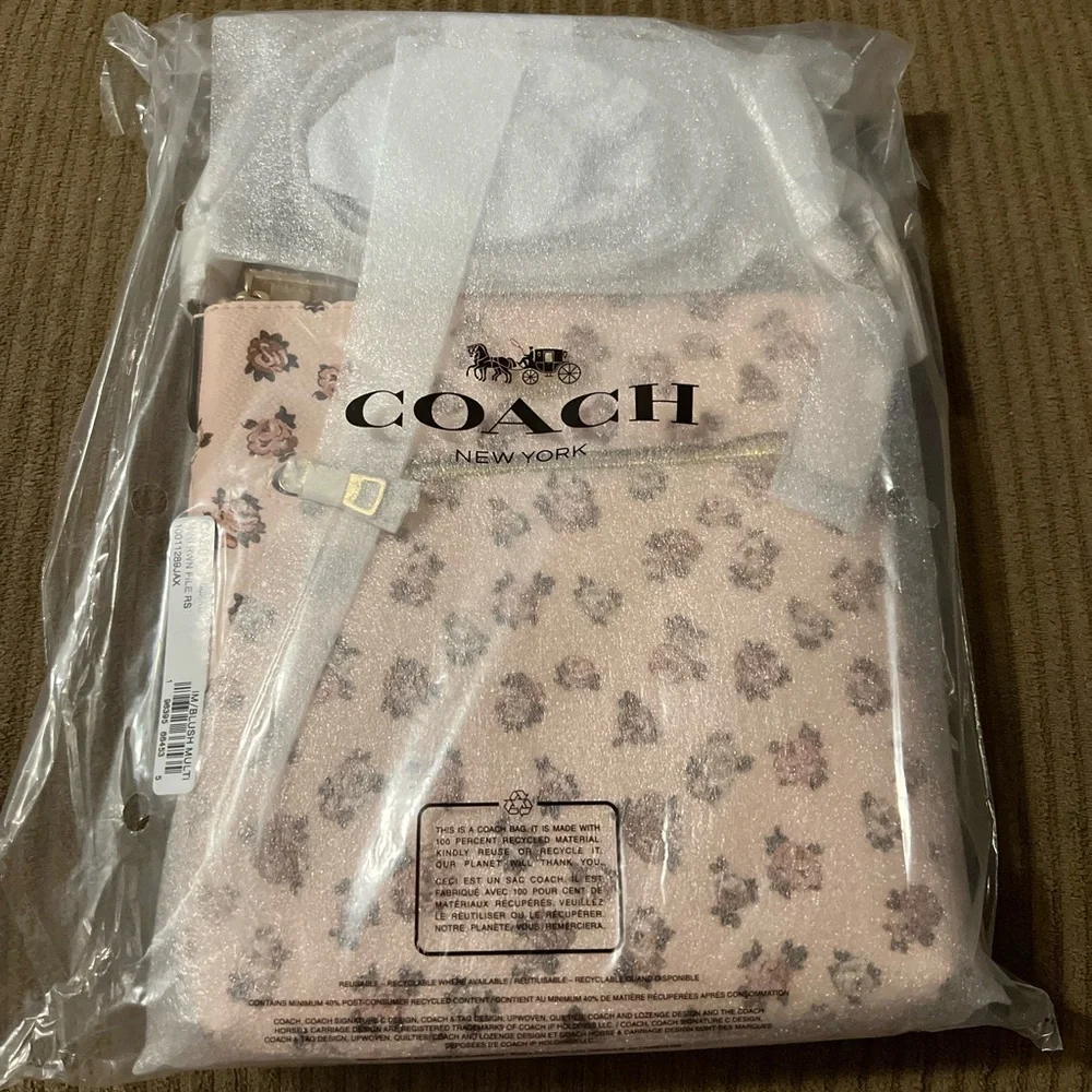 Coach Mini Rowan File Bag With Rose Print nwt in packaging - Picture 5 of 6